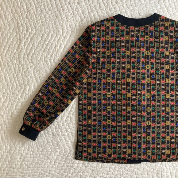 Vintage New Brownstone Studio New York Jewel Print Blouse Top - Picture 11 of 16